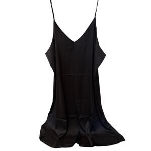 NWT The Drop Black Slip Midi Dress Plus Size 4X Silky Shiny Minimalist Chic Posh